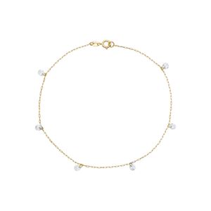 Pulseira De Ouro 18K Com Pedrinhas De Zircônia Branca 19cm