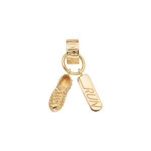 Pingente Esportivo De Ouro 18k Tênis e Placa RUN