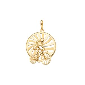 Pingente Esportivo De Ouro 18k Ciclista
