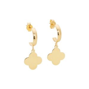 Meia Argola com Trevo De Ouro 18k
