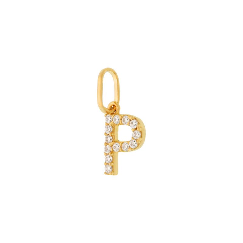 Pingente-Letra-P-em-Ouro-18k
