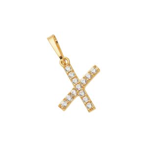 Pingente Letra X De Ouro 18K E Pedras De Zircônia
