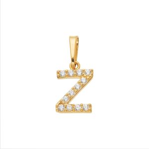Pingente Letra Z De Ouro 18K E Pedras De Zircônia