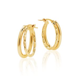 Argola De Ouro 18K Fio Duplo 27 mm