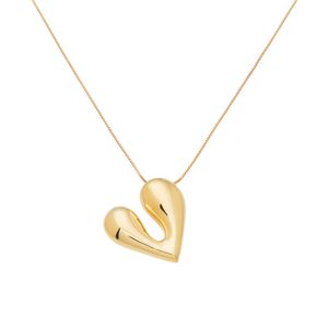 Colar De Ouro 18k Coração Orgânico