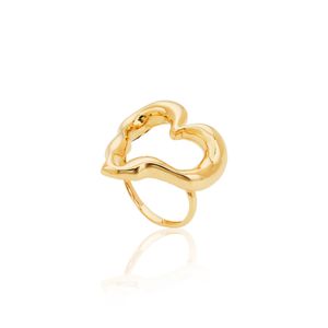 Anel De Ouro 18k Coração Orgânico