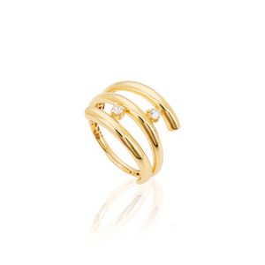 Anel Acordes De Ouro 18k com Topázios
