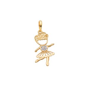 Pingente Filhos De Ouro 18k Menina De Cabelo Cacheado