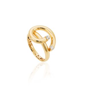 Anel Acordes De Ouro 18k Com Topázios