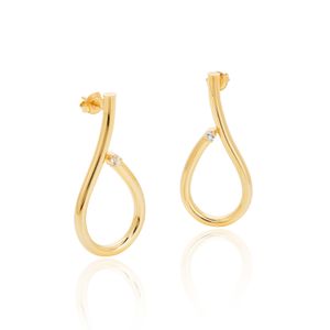 Brinco Acordes De Ouro 18k Com Topázios
