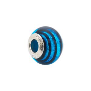 Pingente Separador Lovers Murano Azul e Preto Prata 925