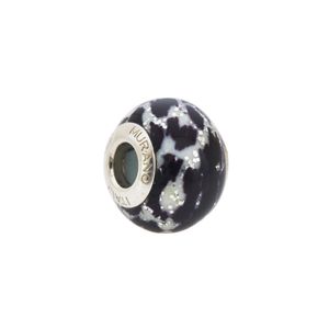 Pingente Separador Lovers Murano Preto e Branco Prata 925