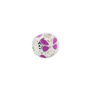 Pingente Separador Lovers Detalhes Borboleta Lilas Prata 925