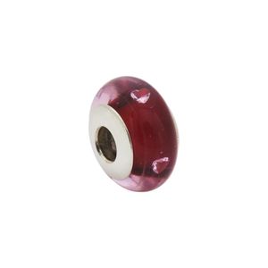 Pingente Separador Lovers Murano Rose Corações Prata 925