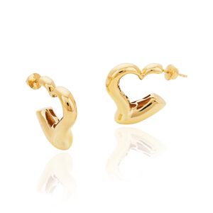 Argola De Ouro 18k Coração
