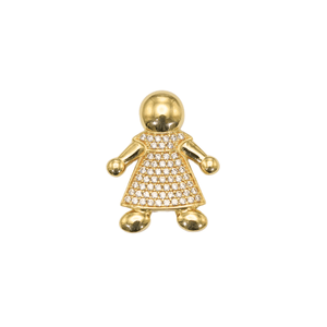 Pingente Filhos De Ouro 18k Menina Cravejada