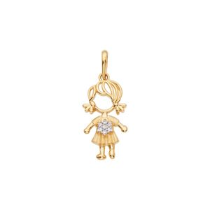Pingente Filhos Menina De Ouro 18k