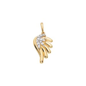 Pingente Asa De Ouro 18k E Zircônias