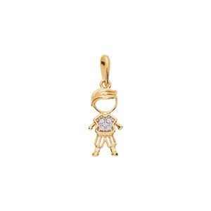 Pingente Filhos De Ouro 18K Menino Com Zircônias