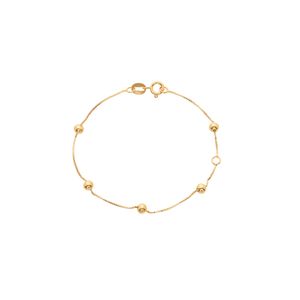 Pulseira Infantil Ouro 18k Com Esferas 13cm