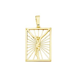 Pingente Placa Cristo De Ouro 18K Sobreposto