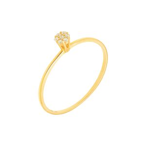 Anel Chuveiro De Ouro 18K Fino Com Brilhante