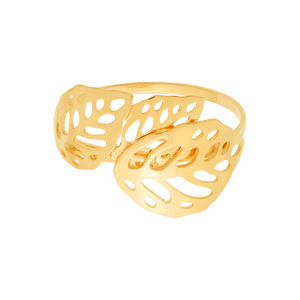 Anel Folhas De Ouro Amarelo 18k Elos