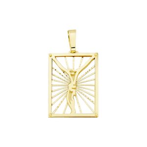 Pingente Placa Cristo De Ouro 18K Sobreposto