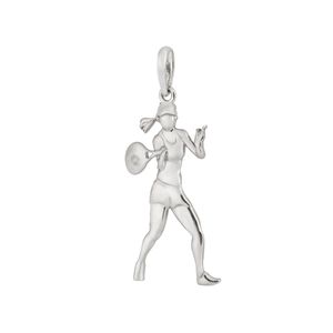 Pingente Jogadora De Tênis Prata 925
