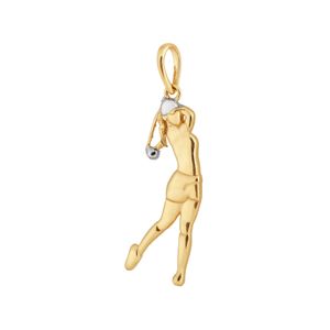 Pingente De Ouro 18K Jogadora De Golfe