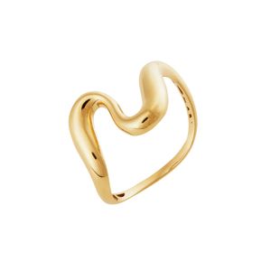 Anel Orgânico De Ouro 18K Onda