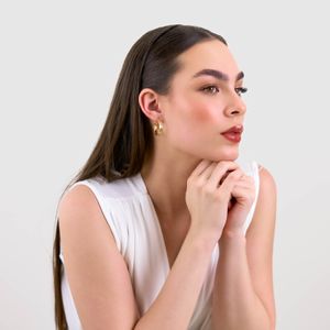 Argola De Ouro 18K Fio Triplo Unido 25MM