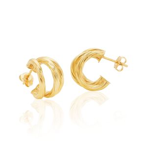 Argola De Ouro 18K Fio Triplo Torcido