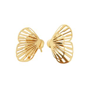 Brinco De Ouro 18K Borboleta Vazado