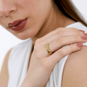 Anel Abaulado De Ouro 18K