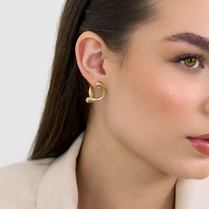 Brinco De Ouro 18K Orgânico Com Zircônia