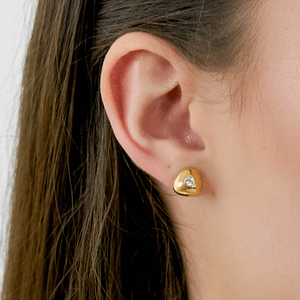 Brinco De Ouro 18K Triângulo Orgânico