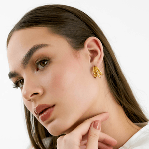 Argola De Ouro 18k Fio Triplo Triangular