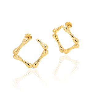 Brinco Orgânico De Ouro 18K