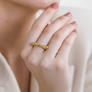 Anel Orgânico De Ouro 18K