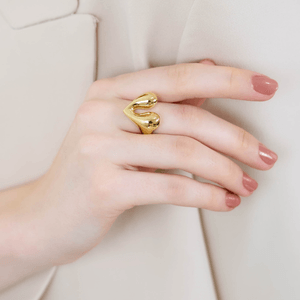 Anel De Ouro 18K Coração Orgânico