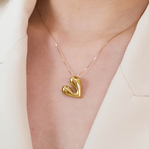 Colar De Ouro 18k Coração Orgânico