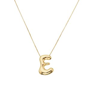 Colar De Ouro 18K  Letra E Orgânico 40cm