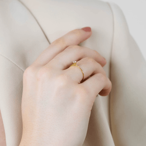 Anel Solitário Ouro 18K Com Zircônia