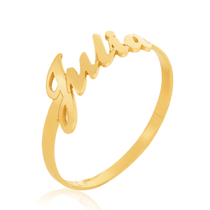 Anel Personalizado Com Nome De Ouro 10K