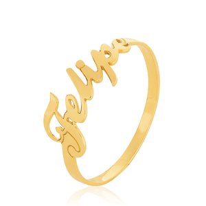 Anel Personalizado Com Nome De Ouro 10K