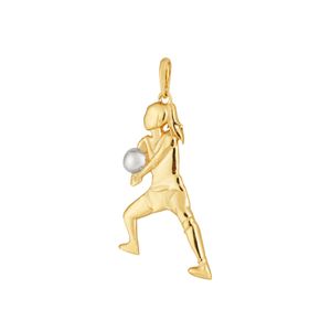 Pingente De Ouro 18K Jogadora De Vôlei