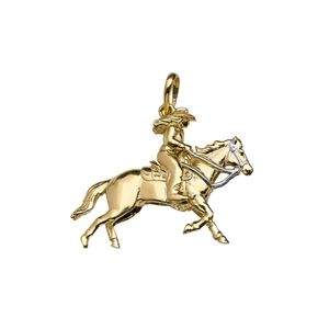 Pingente Cavalo Country Em Ouro 18K