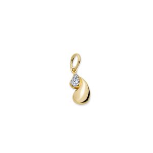 Pingente Dupla Gota Cravejada De Ouro 18K
