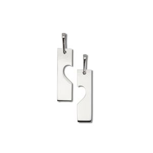 Pingente De Prata 925 Coração Vazado Duas Metades